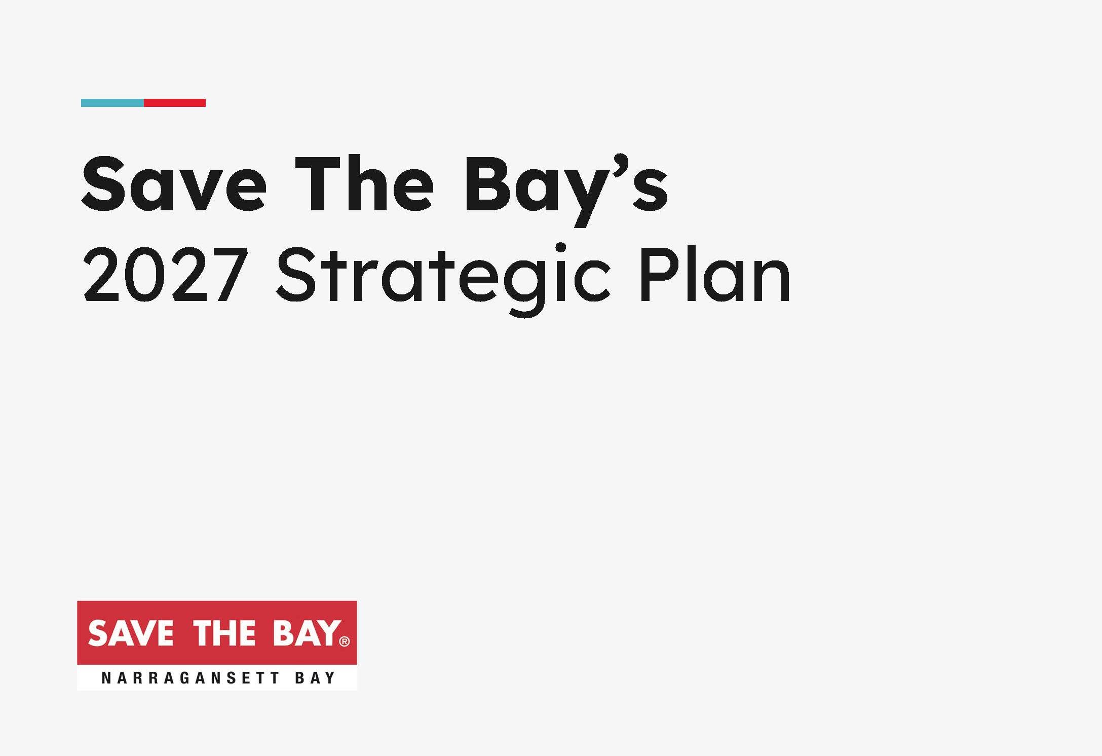 Cover of Save The Bay's 2022-2027 Strategic Plan